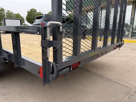 New #155564 2026 LAMAR UC 14 X 77 TANDEM AXLE SQUARE TUBE TOP 7K UTILITY W/ REAR RAMP GATE