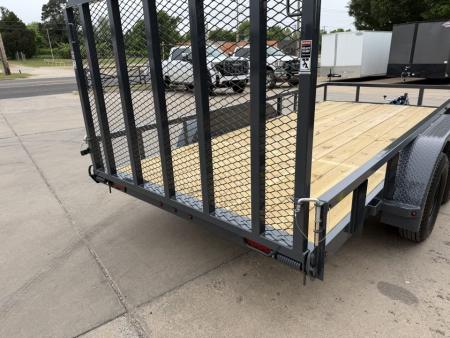 New #155564 2026 LAMAR UC 14 X 77 TANDEM AXLE SQUARE TUBE TOP 7K UTILITY W/ REAR RAMP GATE