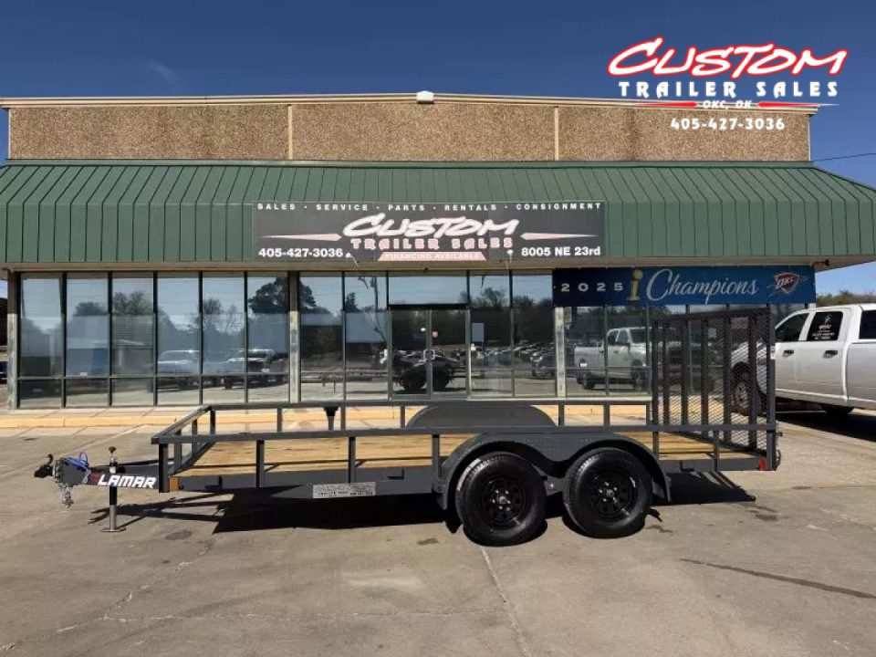 New #155565 2026 LAMAR UC 16 X 77 TANDEM AXLE 7K SQUARE TUBE TOP UTILITY W/ RAMP GATE