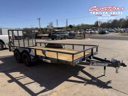New #155565 2026 LAMAR UC 16 X 77 TANDEM AXLE 7K SQUARE TUBE TOP UTILITY W/ RAMP GATE