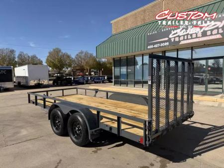 New #155565 2026 LAMAR UC 16 X 77 TANDEM AXLE 7K SQUARE TUBE TOP UTILITY W/ RAMP GATE