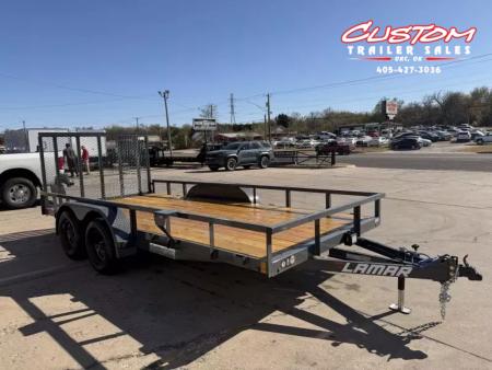 New #155568 2026 LAMAR UC 16 X 83 TANDEM AXLE SQUARE TUBE TOP 7K UTILITY W/ REAR RAMP GATE