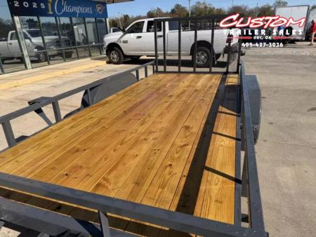 New #155568 2026 LAMAR UC 16 X 83 TANDEM AXLE SQUARE TUBE TOP 7K UTILITY W/ REAR RAMP GATE