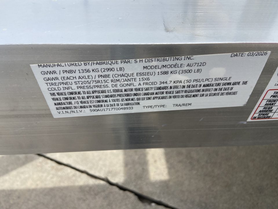 New Sport Haven 7X12 ALUM DELUX UTILITY