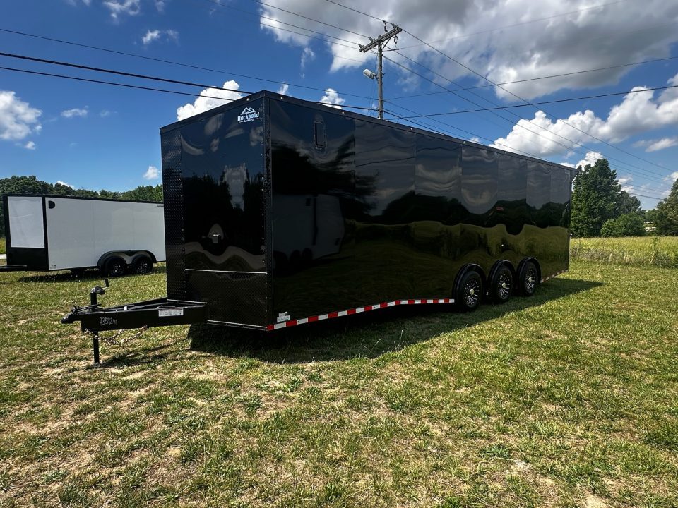 New 2026 Rock Solid Cargo 8.5x28 Race Trailer-Finished Interior-7'6" Interior-Triple 7000 TORSIONS -HD RAMP-AWNING -10" BOGEY WHEELS