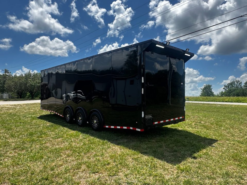 New 2026 Rock Solid Cargo 8.5x28 Race Trailer-Finished Interior-7'6" Interior-Triple 7000 TORSIONS -HD RAMP-AWNING -10" BOGEY WHEELS