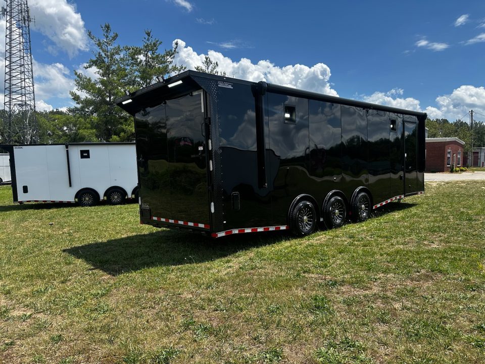 New 2026 Rock Solid Cargo 8.5x28 Race Trailer-Finished Interior-7'6" Interior-Triple 7000 TORSIONS -HD RAMP-AWNING -10" BOGEY WHEELS