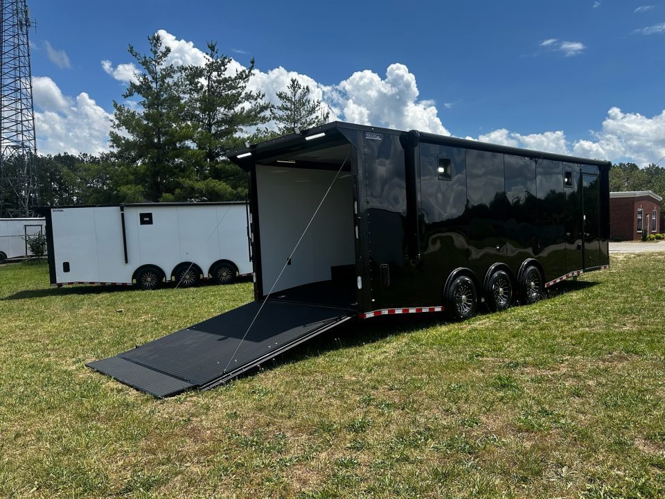 New 2026 Rock Solid Cargo 8.5x28 Race Trailer-Finished Interior-7'6" Interior-Triple 7000 TORSIONS -HD RAMP-AWNING -10" BOGEY WHEELS