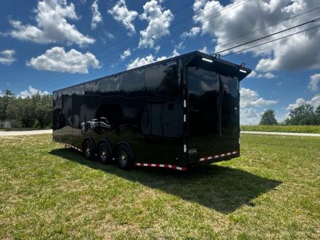 New 2026 Rock Solid Cargo 8.5x28 Race Trailer-Finished Interior-7'6" Interior-Triple 7000 TORSIONS -HD RAMP-AWNING -10" BOGEY WHEELS