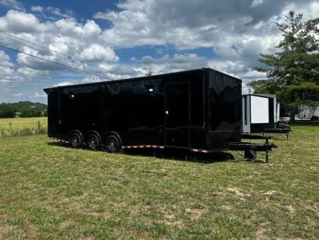 New 2026 Rock Solid Cargo 8.5x28 Race Trailer-Finished Interior-7'6" Interior-Triple 7000 TORSIONS -HD RAMP-AWNING -10" BOGEY WHEELS