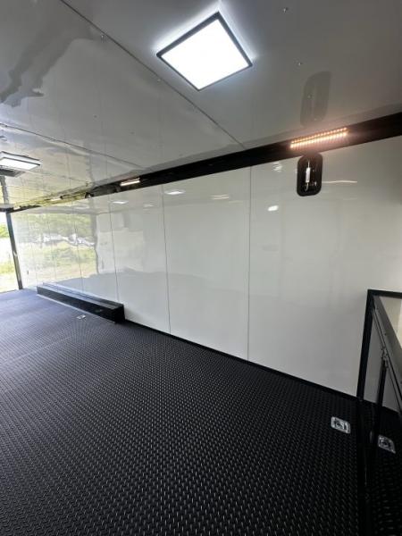 New 2026 Rock Solid Cargo 8.5x28 Race Trailer-Finished Interior-7'6" Interior-Triple 7000 TORSIONS -HD RAMP-AWNING -10" BOGEY WHEELS