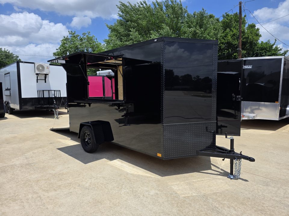 New 2026 New 6x12 SA Screwless Vending Enclosed Trailer | Blackout | Spoiler Package | .08 Polycor | 1113