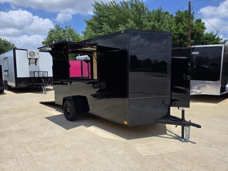 New 2026 New 6x12 SA Screwless Vending Enclosed Trailer | Blackout | Spoiler Package | .08 Polycor | 1113
