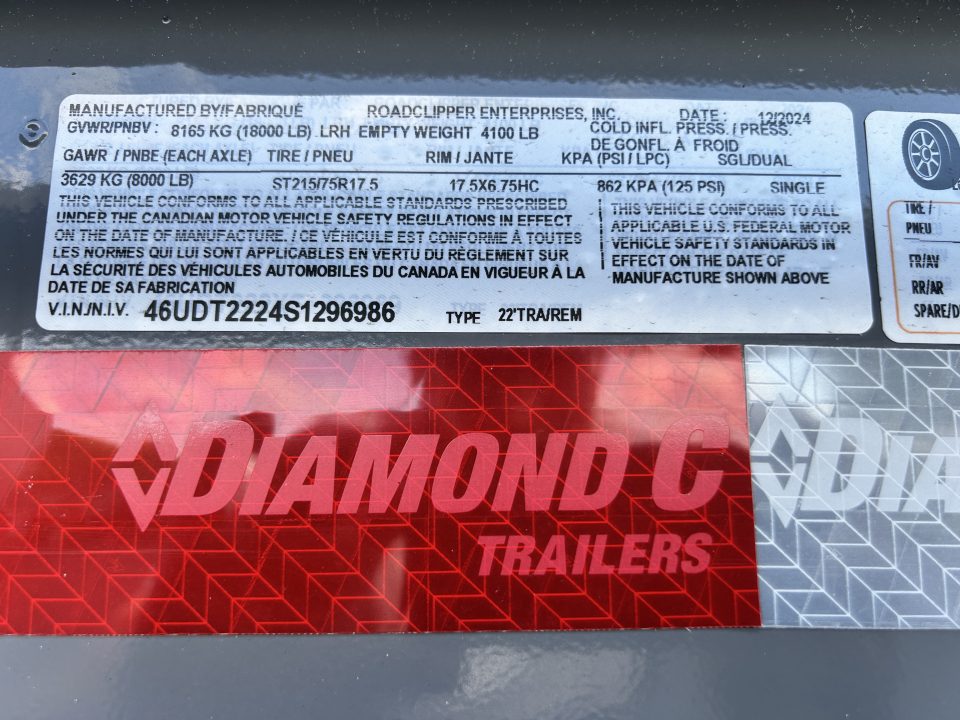 New 2025 Diamond C Trailers 22X80 HDT208 Equipment Trailer