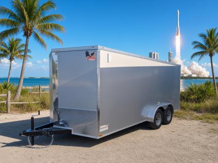 New 2026 Quality Cargo 7 x 16 Enclosed Silver Cargo Trailer Great for Equipment, Motorcycles & Tools Cargo / Enclosed Trailer