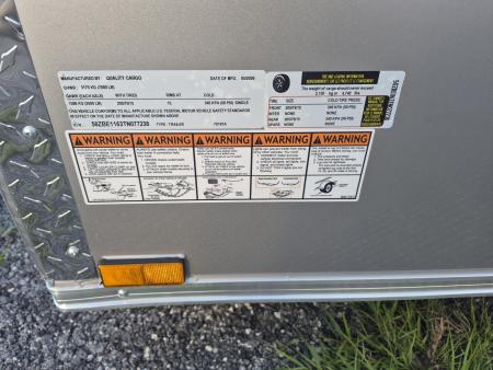 New 2026 Quality Cargo 7 x 16 Enclosed Silver Cargo Trailer Great for Equipment, Motorcycles & Tools