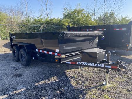 New 2026 PJ Trailers 7 X 14 FT DUMP TRAILER 14K GVWR SPREAD GATE TARP KIT