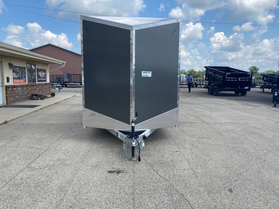 New 2027 Lightning Trailers 7X16 V-Nose Ramp Door +12" Cargo / Enclosed Trailer