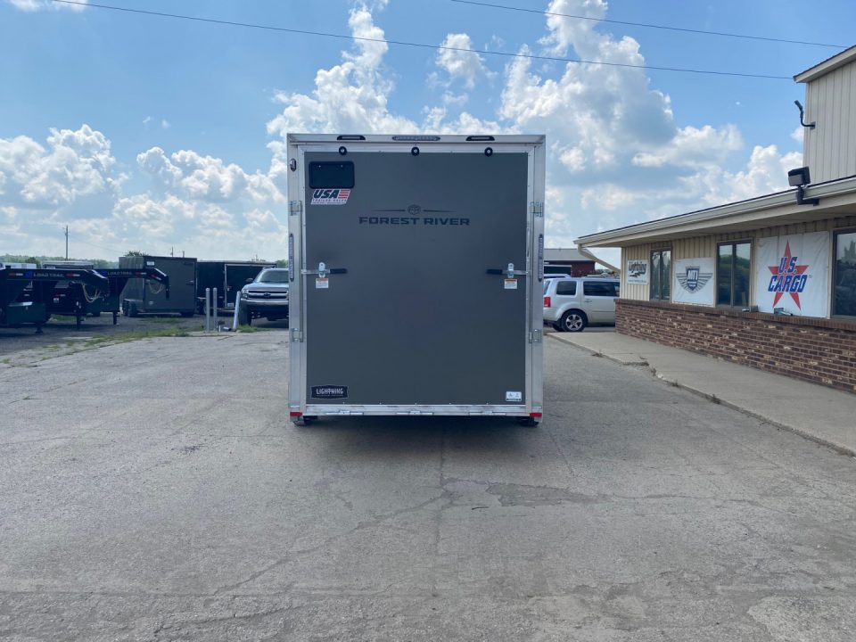 New 2027 Lightning Trailers 7X16 V-Nose Ramp Door +12" Cargo / Enclosed Trailer