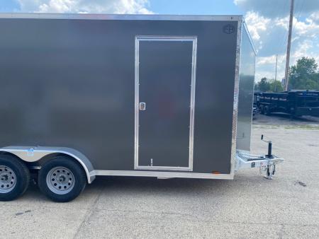 New 2027 Lightning Trailers 7X16 V-Nose Ramp Door +12" Cargo / Enclosed Trailer