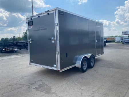 New 2027 Lightning Trailers 7X16 V-Nose Ramp Door +12" Cargo / Enclosed Trailer