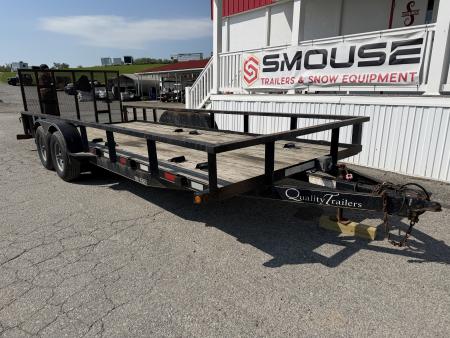 Used 2018 Quality 7x20 HD PRO Utility Trailer w/ Spring Assist Gate, 2' Dove Tail