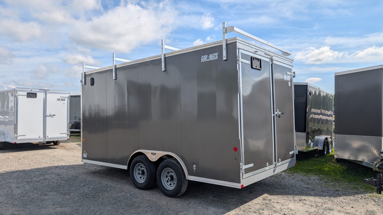 New 2026 Car Mate 8x16 HD Custom Contractor Trailer w/ Barn Doors (9990# GVW)