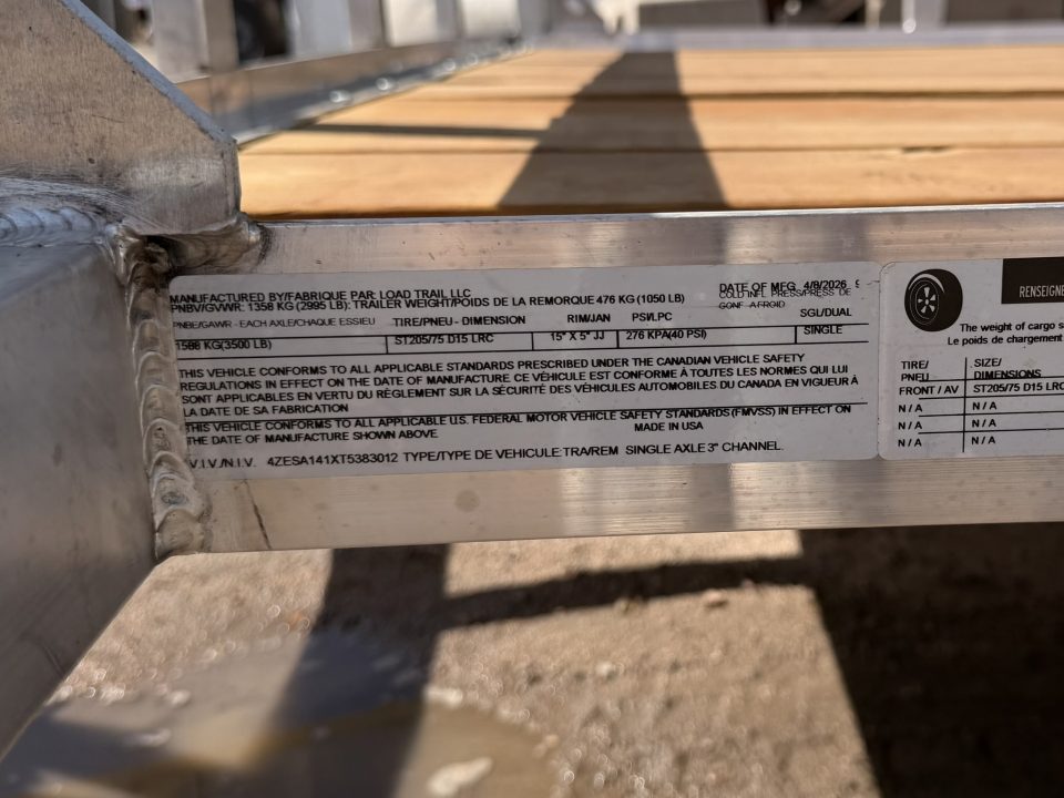 New 2026 Load Trail 7-14 Aluminum Ramp Gate Utility W/ Bi-Fold Gate 3K GVWR