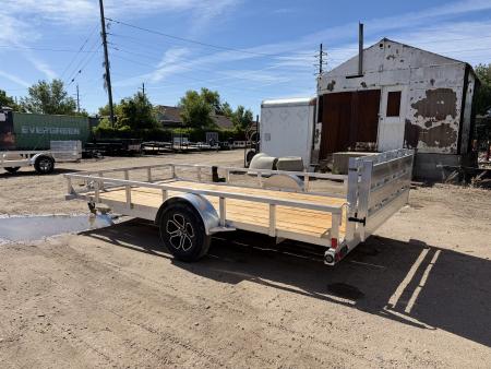 New 2026 Load Trail 7-14 Aluminum Ramp Gate Utility W/ Bi-Fold Gate 3K GVWR