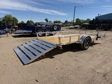 New 2026 Load Trail 7-14 Aluminum Ramp Gate Utility W/ Bi-Fold Gate 3K GVWR