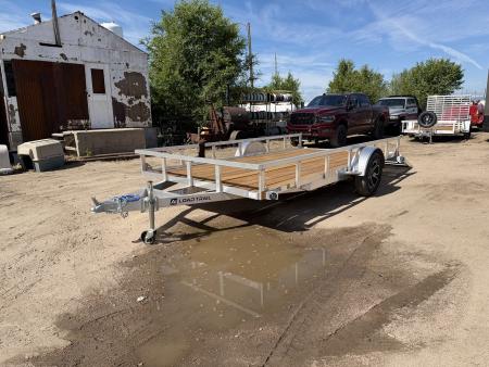 New 2026 Load Trail 7-14 Aluminum Ramp Gate Utility W/ Bi-Fold Gate 3K GVWR