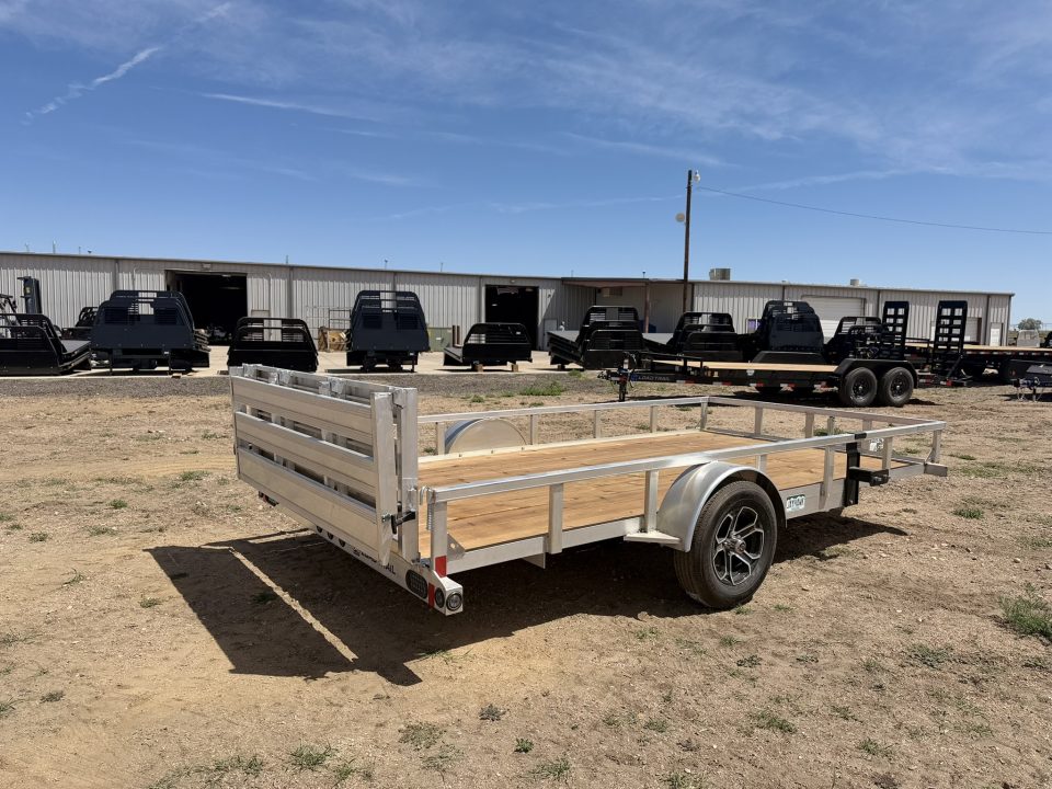 New 2026 Load Trail 7-14 Aluminum Ramp Gate Utility W/ Bi-Fold Gate 3K GVWR