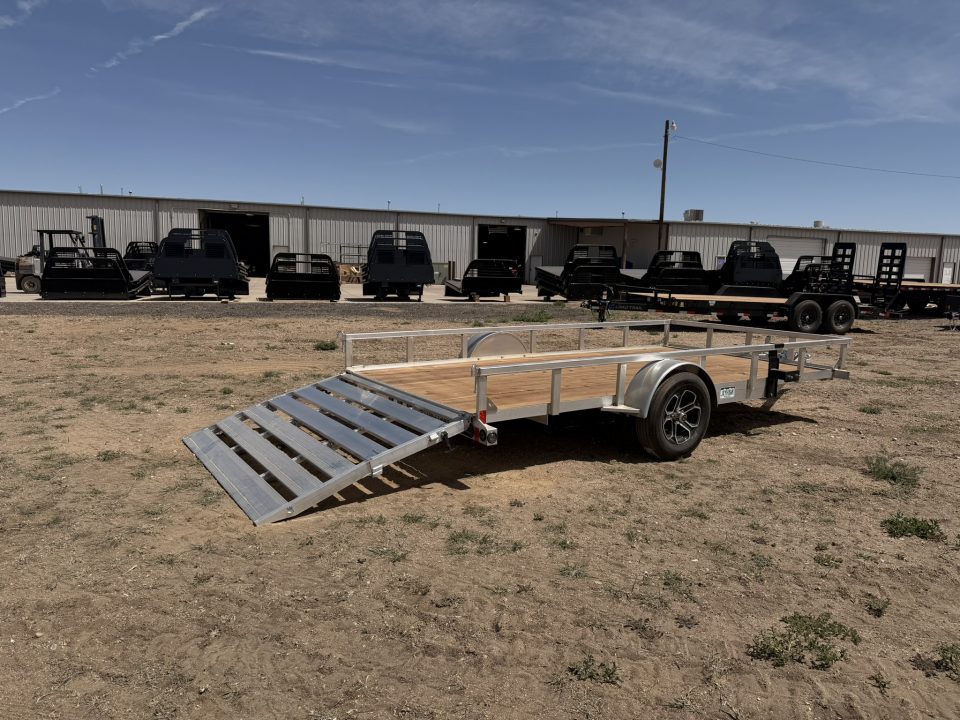 New 2026 Load Trail 7-14 Aluminum Ramp Gate Utility W/ Bi-Fold Gate 3K GVWR