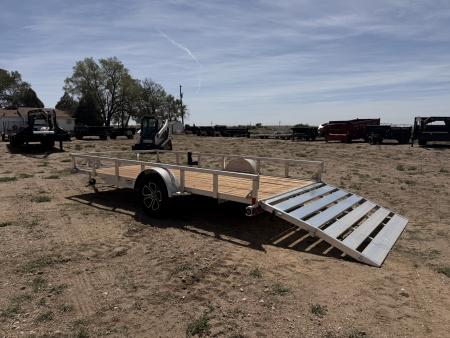 New 2026 Load Trail 7-14 Aluminum Ramp Gate Utility W/ Bi-Fold Gate 3K GVWR