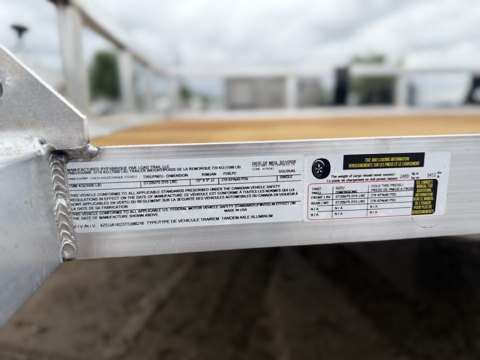 New 2026 Load Trail 7-18 Tandem Axle Aluminum Ramp Gate Utility W/ Bi-Fold Gate 7K GVWR