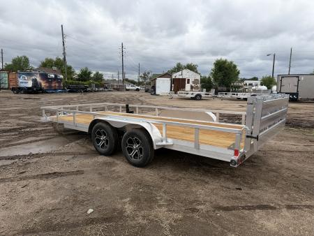 New 2026 Load Trail 7-18 Tandem Axle Aluminum Ramp Gate Utility W/ Bi-Fold Gate 7K GVWR