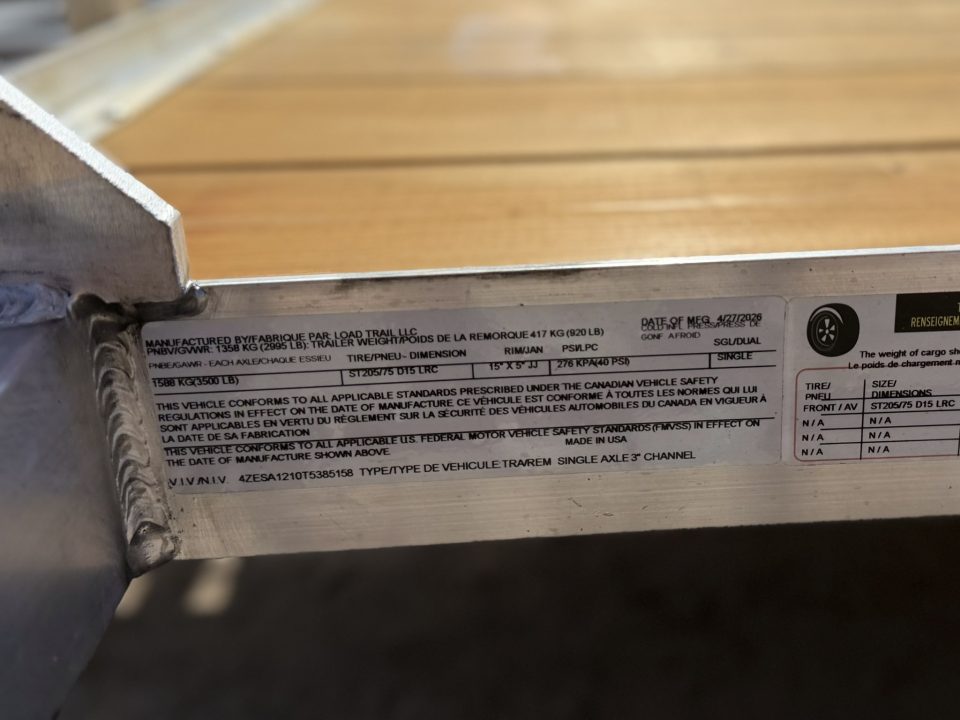 New 2026 Load Trail 6.5-12 Aluminum Ramp Gate Utility W/ Bi-Fold Gate 3K GVWR