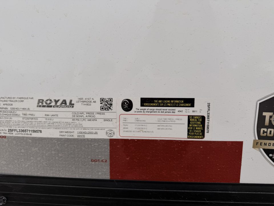 New 2026 Royal Cargo Trailers 8-16-1.5V Enclosed W/ Black Out Package 10K GVWR