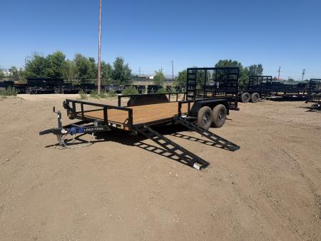 New 2026 Load Trail 7-16 Tandem Axle Ramp Gate Utility W/ ATV Ramps 7K GVWR