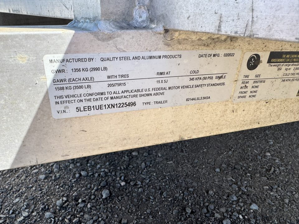 Used 2022 QSAP 7-14 Ramp Gate Utility