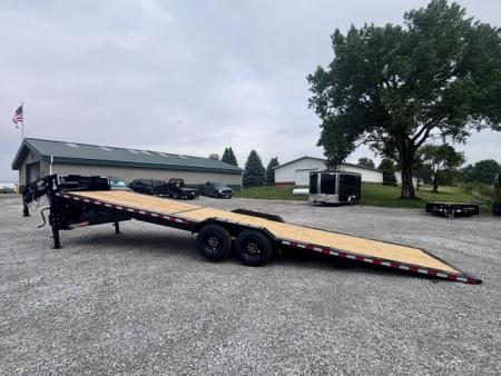 New 2026 H&H 82x30 Electric Tilt Heavy Duty Gooseneck Speed Loader Car Hauler Trailer, 16K