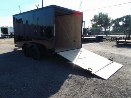 New 2026 Covered Wagon Trailers 7x14 Cargo Trailer / Enclosed Trailer / 6'6  Interior / Extra Wide Ramp / 48  RV Side Door / .030 Black Skin / Black Out Package