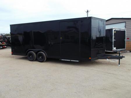 New 2026 Covered Wagon Trailers 8.5x20 Cargo / Enclosed Trailer / Car Hauler / 5200# Axles / 7ft Interior / 60  Triple Tube Tongue / 48  RV Door / Extra Wide Ramp / .080 Black Skin / Black Out Package