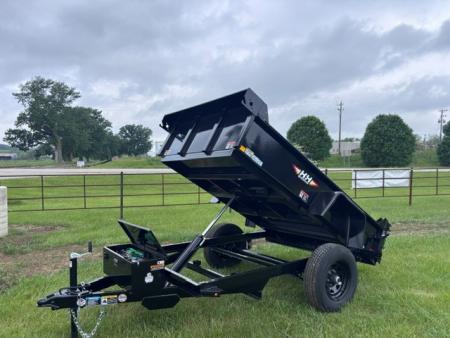 New 2026 H&H 62x8 Utility Dump Trailer, 5K Single Ram(Black