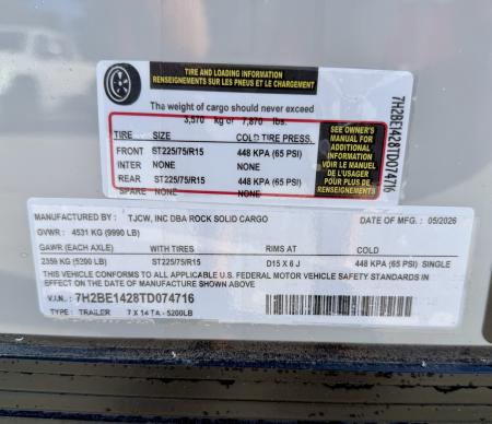New 2026 Rock Solid Cargo 7x14 10K Cargo/Enclosed Trailer