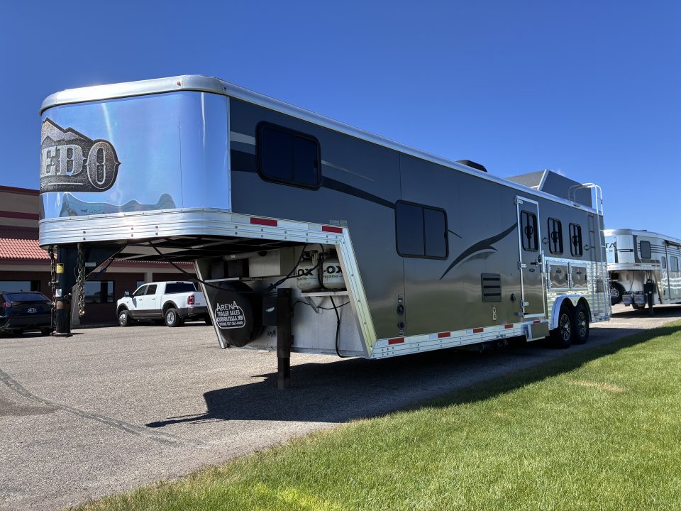 Used 2015 Bison Trailers 3H 10'LQ Horse Trailer