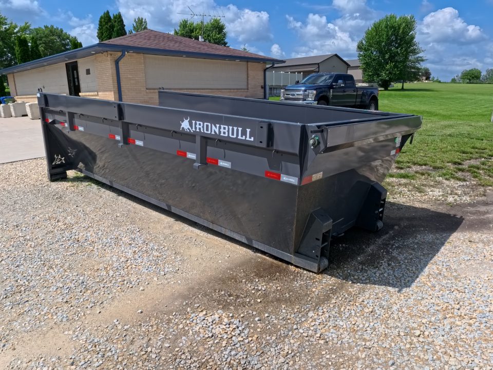 New 2026 Iron Bull 83 x 16 Roll-Off Bin Dump Bin - Gray