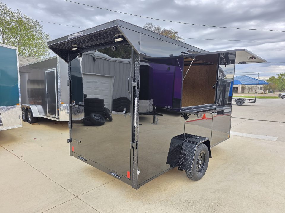 New 2026 New 6x12 SA Screwless Vending Enclosed Trailer | Blackout | Spoiler Package | .08 Polycor | 1115