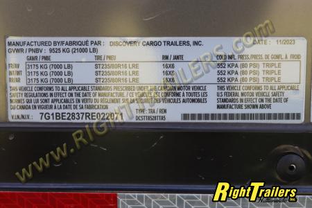 Used 2024 8.5X28 Discovery Trailers Stacker