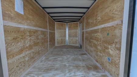 New 2026 Homesteader 7x14 Intrepid V-Nose Contractor Cargo Trailer w/ Barn Doors & Ladder Racks